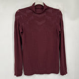 women Athleta Wool Blend Mock Neck Wine Activewear M