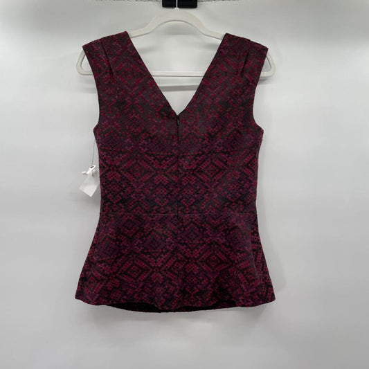 women Halogen NWOT Square Purple Multi Woven Top XS