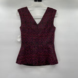 women Halogen NWOT Square Purple Multi Woven Top XS