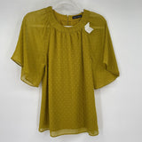 women Universal Standard Swiss Dot Mustard Top XS