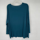 women Chalet Long Sleeve Teal Knit Top L