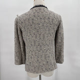 women Lafayette 148 Tweed Blazer White/Navy Jacket 10