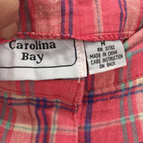 women Carolina Bay Linen Plaid Pink/Multi Shorts M