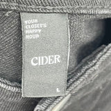 women Cider NWT Bedazzled Distressed Black Jeans L