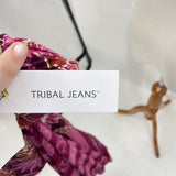 women Tribal Jeans NWT Warm Pink & Purple Daquiri Floral Dress by Tribal Jeans Small. Purple/Pink Dress S