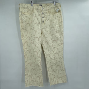 women J. Crew Embroidered Cream Jeans 31/12