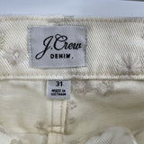 women J. Crew Embroidered Cream Jeans 31/12