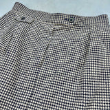 women Pendleton Vtg Pendelton Wool Black & White Houndstooth Split Front Knee Length Skirt Navy/Tan Skirt 16