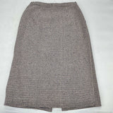 women Pendleton Vtg Pendelton Wool Black & White Houndstooth Split Front Knee Length Skirt Navy/Tan Skirt 16