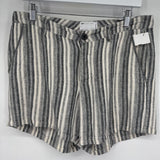 women ASOS Linen Blend Striped Gray/White Shorts 32