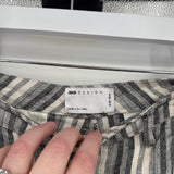 women ASOS Linen Blend Striped Gray/White Shorts 32
