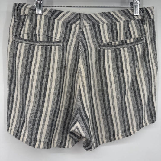 women ASOS Linen Blend Striped Gray/White Shorts 32