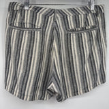 women ASOS Linen Blend Striped Gray/White Shorts 32