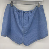 women Avatar Lace Up Denim Blue Shorts L