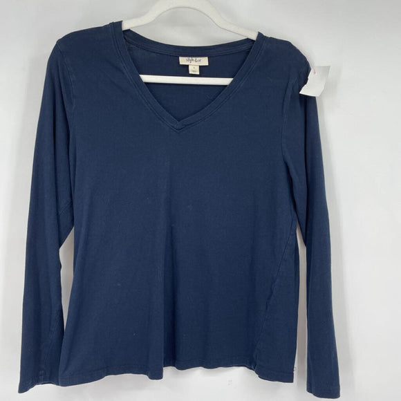 women Style & Co Tee Navy Knit Top L