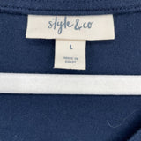 women Style & Co Tee Navy Knit Top L