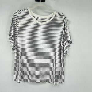women Old Navy Striped Black/White Knit Top 3X