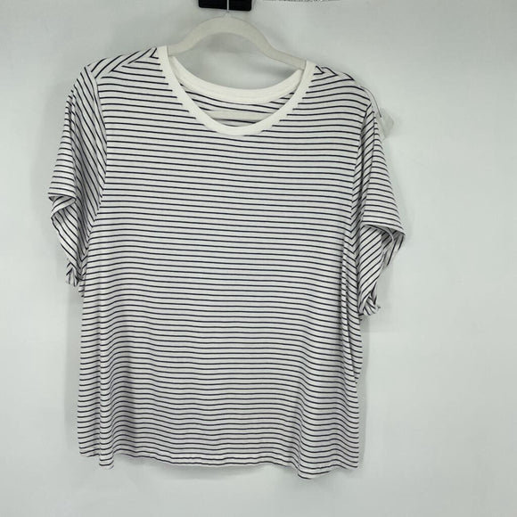 women Old Navy Striped Black/White Knit Top 3X