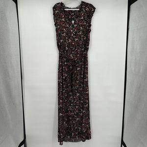 women Long Tall Sally NWT Floral Maxi Black/Multi Dress 12