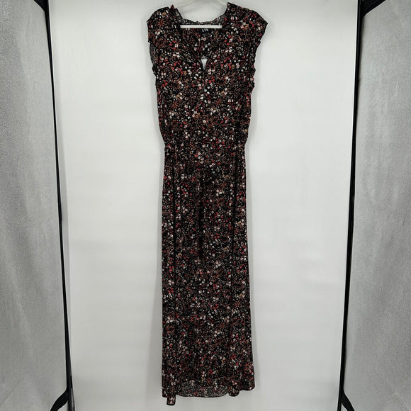 women Long Tall Sally NWT Floral Maxi Black/Multi Dress 12