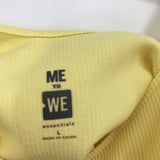 women Me to We Ribbed Bodysuit Yellow Top L