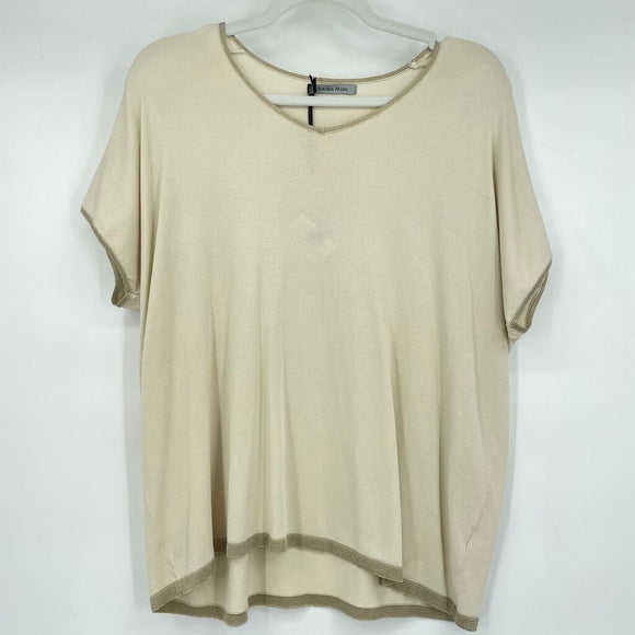 women Angela Mara NWT Bianca Sweater Sand Top S/M