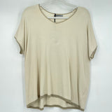 women Angela Mara NWT Bianca Sweater Sand Top S/M