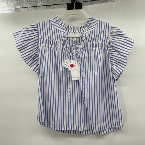 women Dear John NWT Siena Top Blue/White Woven Top S