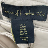 women House of Harlow 1960 NWT Vegan Leather Khaki Pants 6