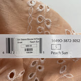 women Tribal NWT Eyelet Lace Peach Woven Top S