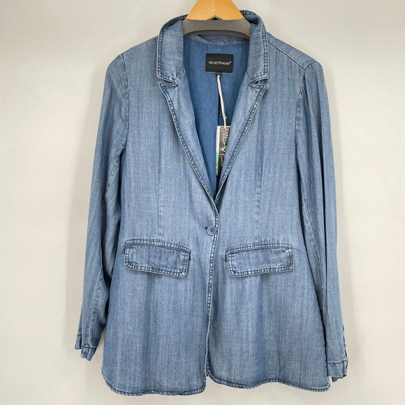 women Velvet Heart NWT Chambray Blue Coat S