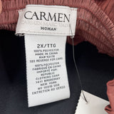 women Carmen Marc Valvo Blouse Mauve Top 2X