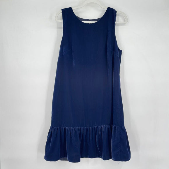 women J. Crew NWT Velvet MSRP $144 Midnight Blue Dress 12