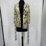 women A Common Thread SILK Honeycomb Print Yellow Multi Top S