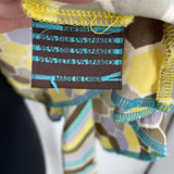 women A Common Thread SILK Honeycomb Print Yellow Multi Top S