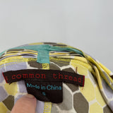 women A Common Thread SILK Honeycomb Print Yellow Multi Top S