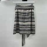 women Loft NWT Stripe Cream Black Skirt M