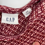 women Gap Tie Shoulder Patterned Burgundy Top XS
