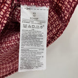 women Gap Tie Shoulder Patterned Burgundy Top XS