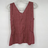 women Gap Tie Shoulder Patterned Burgundy Top XS