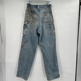 men Carhartt Distressed Utility Blue Jeans 36x34