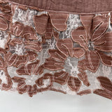 women Foxiedox Lace Peplum Tank Brown Top L