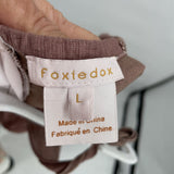 women Foxiedox Lace Peplum Tank Brown Top L