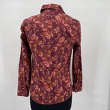 women Chadwicks Floral Button Down Maroon Top S
