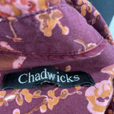 women Chadwicks Floral Button Down Maroon Top S