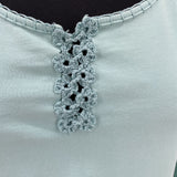 women J. Jill Crochet Trim Aqua Knit Top XSP