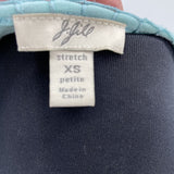women J. Jill Crochet Trim Aqua Knit Top XSP