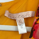 women Hutch - Anthro Floral Romper Long Sleeve Orange & Pink Dress XL