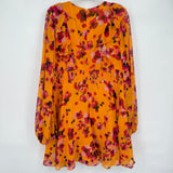 women Hutch - Anthro Floral Romper Long Sleeve Orange & Pink Dress XL