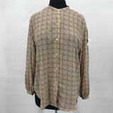 women Max Studio Patterned Blouse Tan Top M